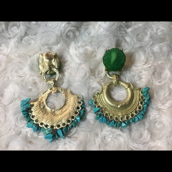 Bohemian Queen Turquoise Earrings - Picture 6 of 6